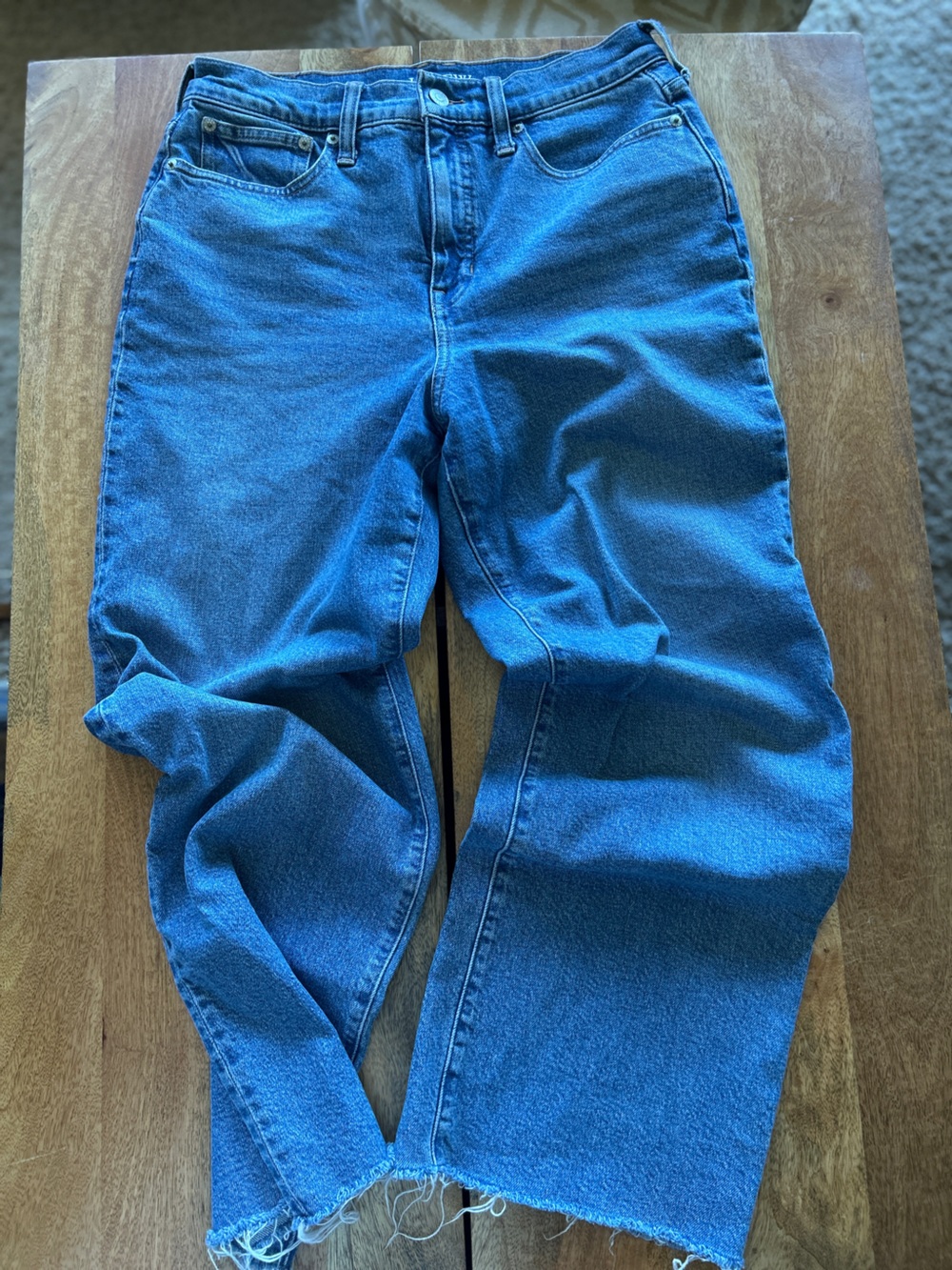 J. Crew slim wide leg pants with raw hem